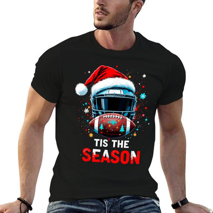 Football Ball Santa Tis The Season Christmas Xmas Party  Versatile T-Shirt