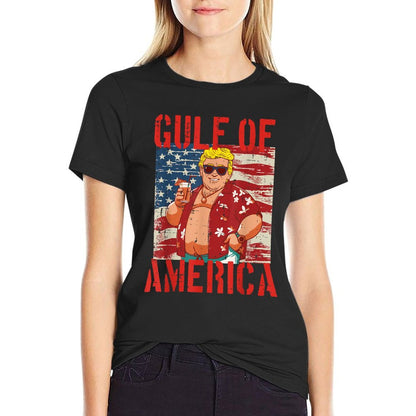 Gulf Of USA America American Flag Men Women Kids Cotton T-Shirt