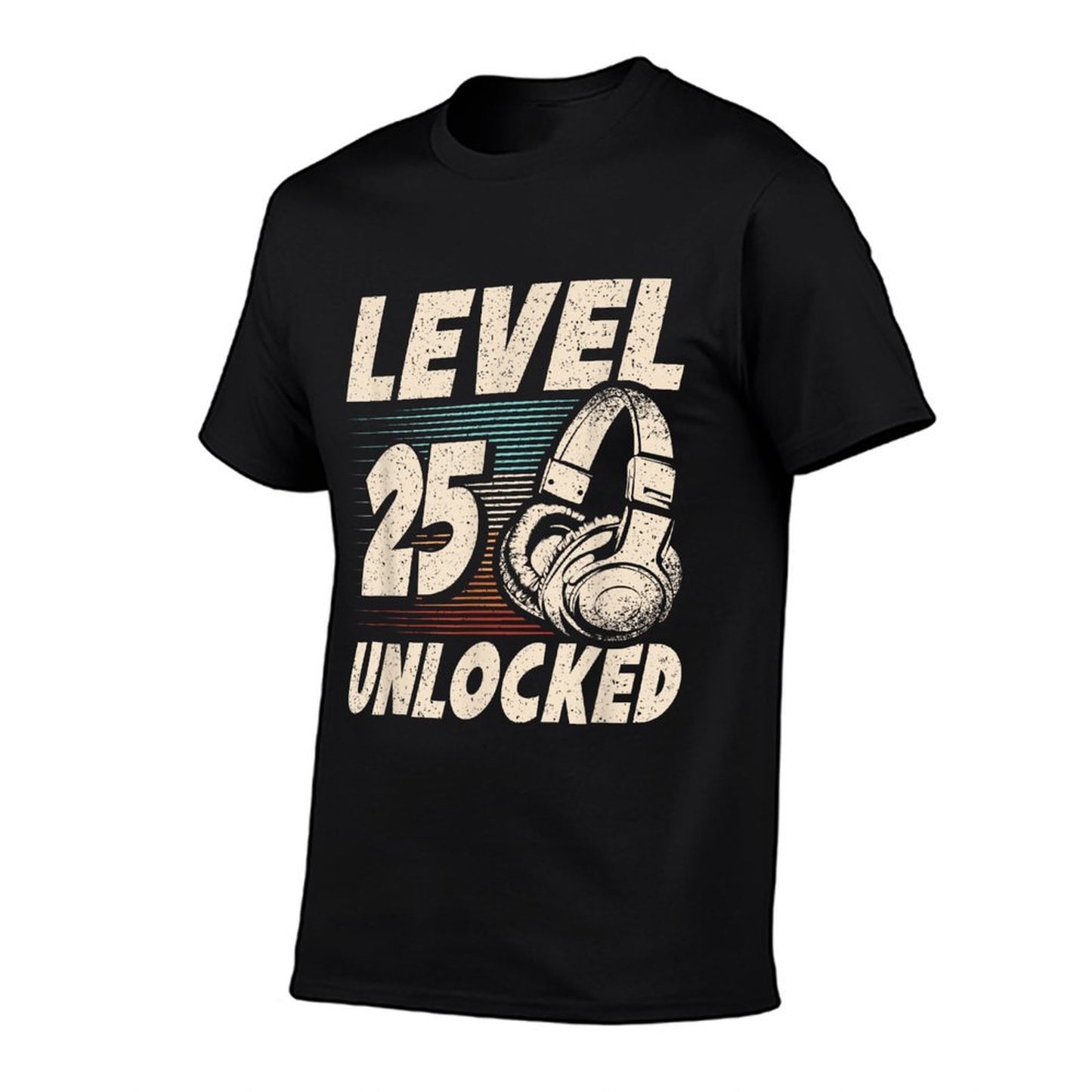 Level 25 Unlocked Retro Gaming 25 Years Old 25th Birthday  Slim-fit Cut T-Shirt