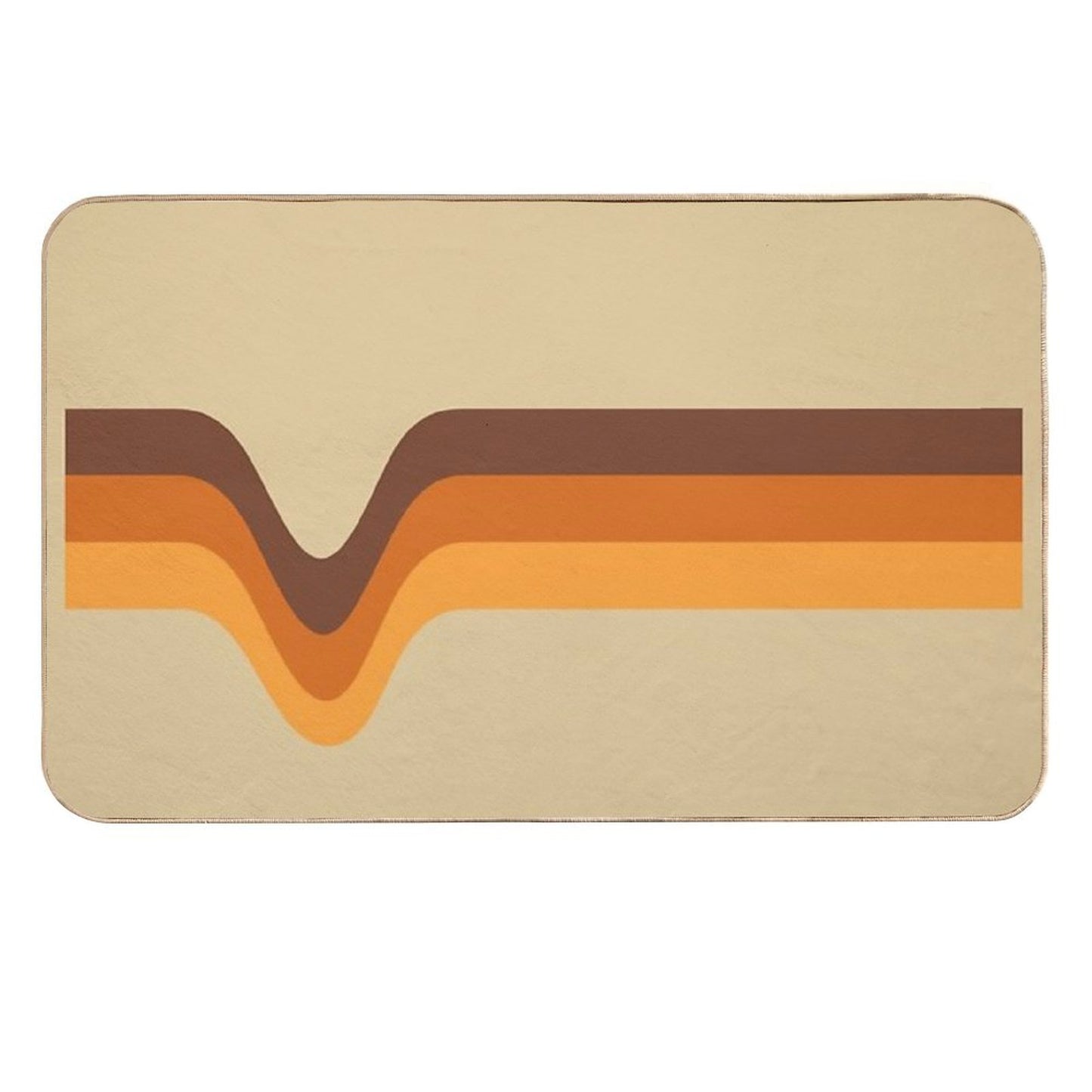 70s 70’s Stripes Brown Orange Yellow  Anti-Trip Bath Mat