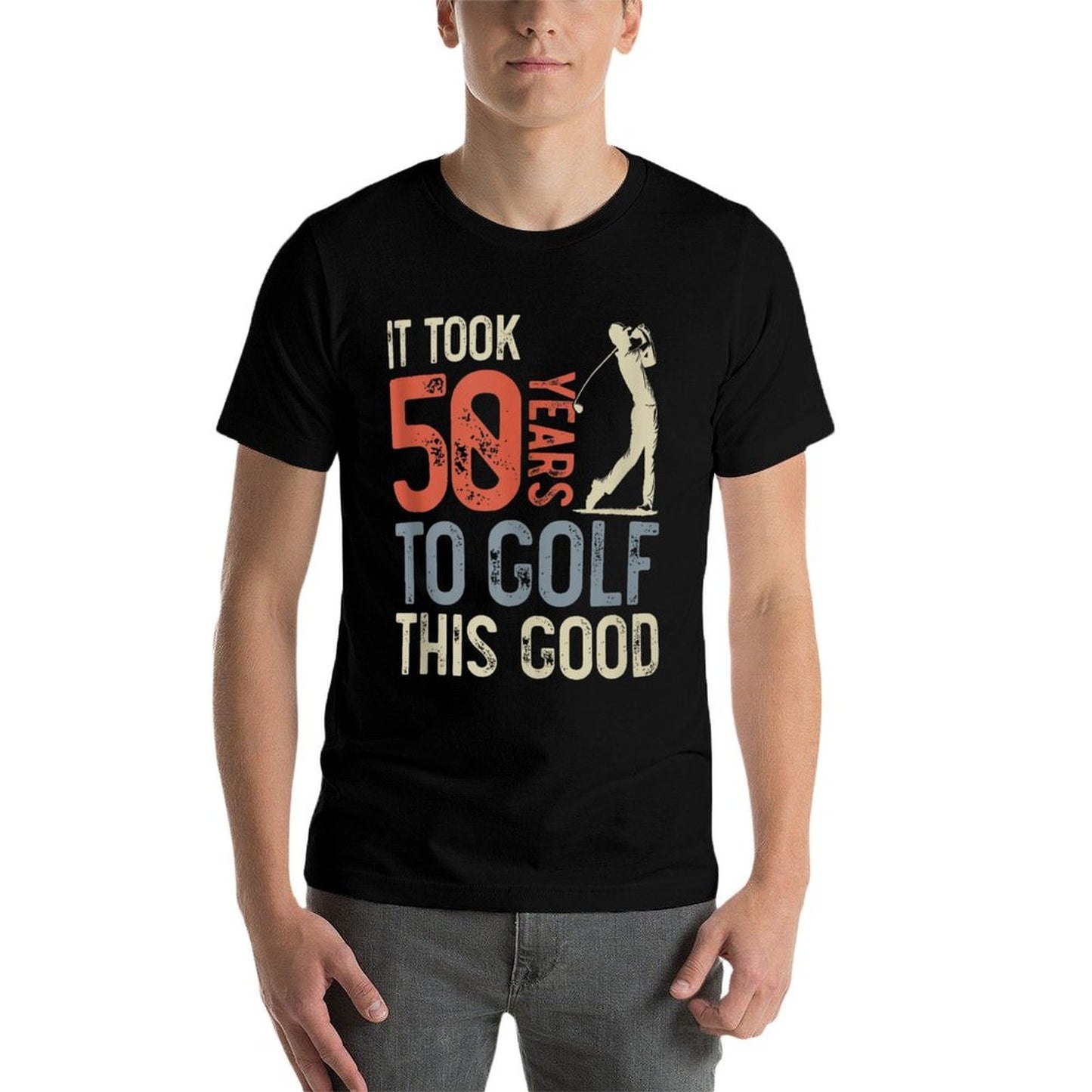 50 Year Old Golfer Golfing Golf 50th Birthday, Funny Golf  Easy-care T-Shirt