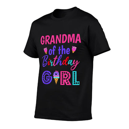 Grandma of The Birthday for Girl Ice Cream First Birthday  Durable T-Shirt