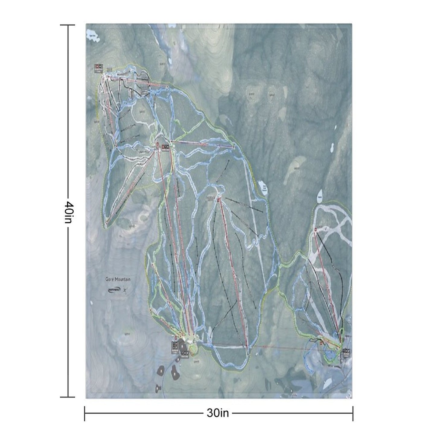 Gore Mountain Resort Trail Map Wrinkle-free Throw Blanket