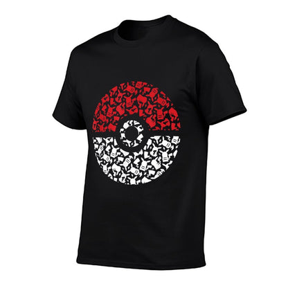 Pokemon Unisex Adult Pikachu Pokeball Pattern, Black, Small  Durable T-Shirt