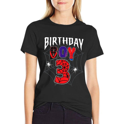 Birthday Boy 3 It's My 3rd Birthday Spider Party 3 Year Old  Stretchy T-Shirt