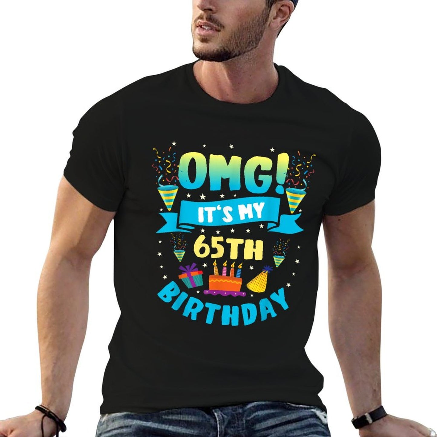 65 Year Old Shirt OMG It's My 65th Birthday  Tagless Design T-Shirt