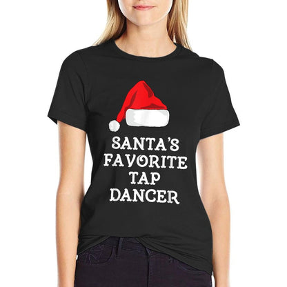 Santas Favorite Tap Dancer Christmas Funny Dancing Dance  Polyester Blend T-Shirt