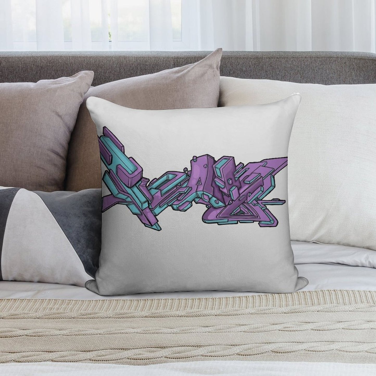 Grape Ice Soft High-Density Material Throw Pillow