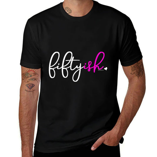 Fiftyish Birthday Gift Ideas for Her 50ish Women Pink  Trendy Pattern T-Shirt