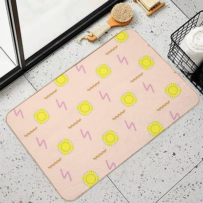 Abstract Sun Pattern  Absorbent Bath Mat