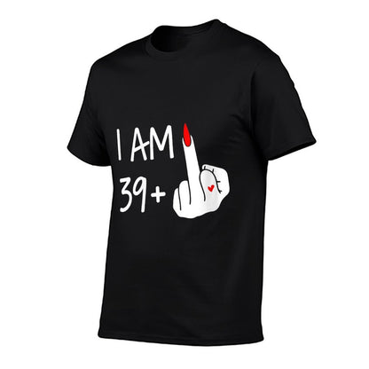 Womens I Am 39 Plus 1 Middle Finger 40th Birthday Women Mothers Day  Heathered Texture T-Shirt