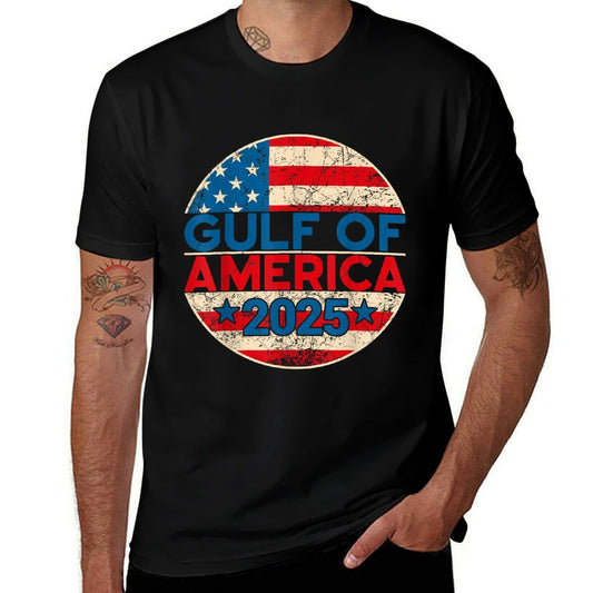 Vintage Gulf of United States of America Patriotic Flag Breathable T-Shirt