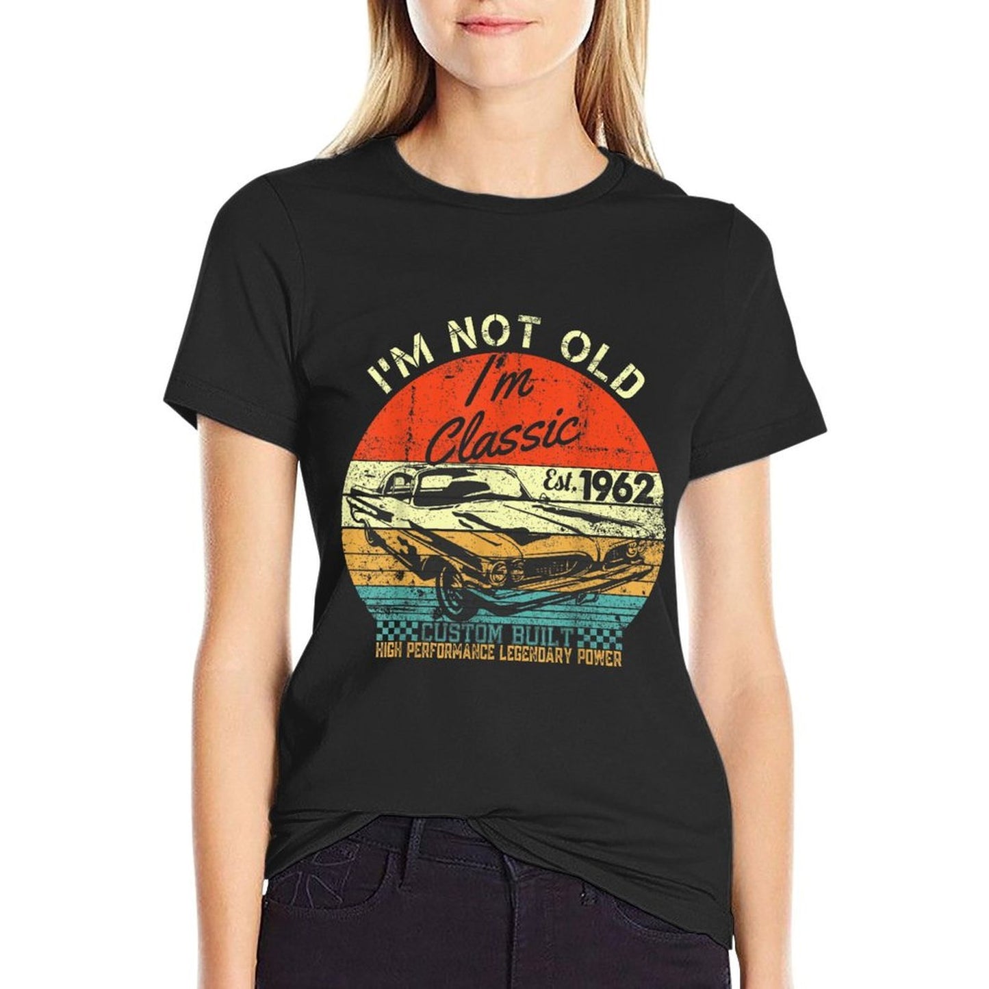 I'm Not Old I'm Classic Birthday Gifts 1962 Vintage Car  Ribbed Collar T-Shirt