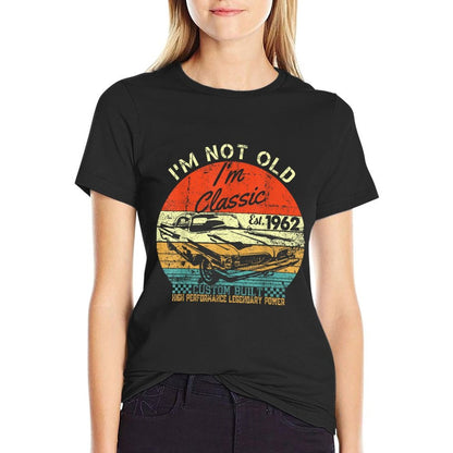 I'm Not Old I'm Classic Birthday Gifts 1962 Vintage Car  Ribbed Collar T-Shirt