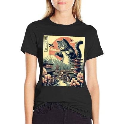 Catzilla Cat Japanese Art Funny Cat Gifts For Men Women Kid  Affordable Price T-Shirt