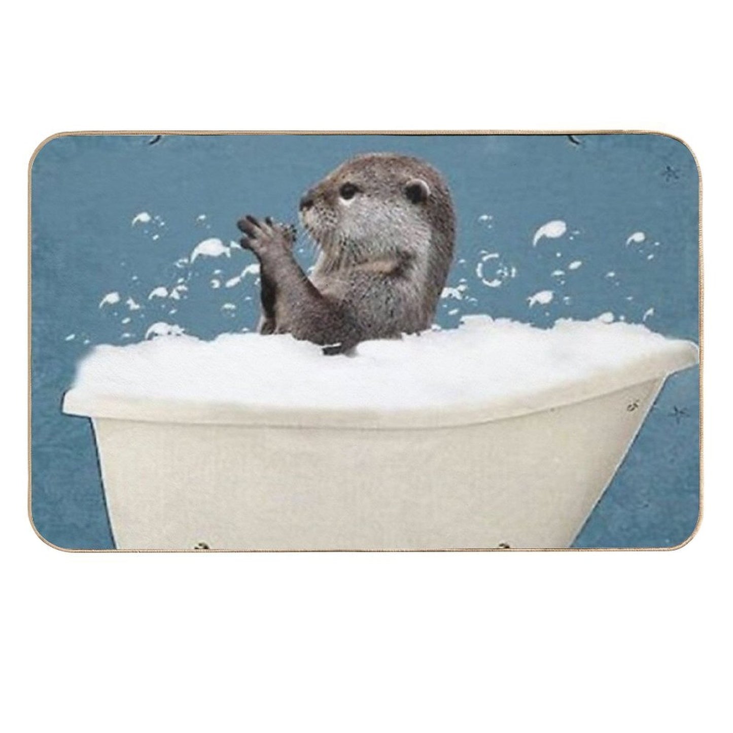 White Otter Play Foam White  Repositionable Bath Mat