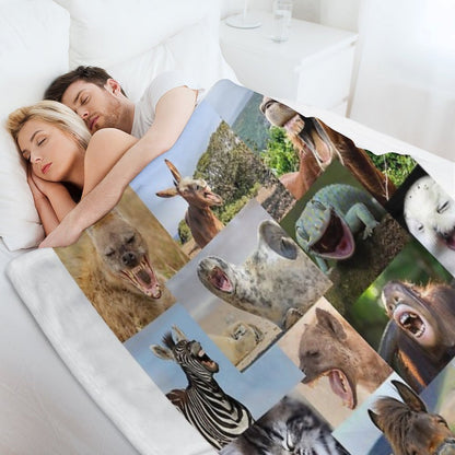 Just Laugh (animals) Wrinkle-free Throw Blanket