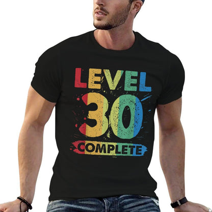 Level 30 Complete 30th Birthday  Heathered Texture T-Shirt