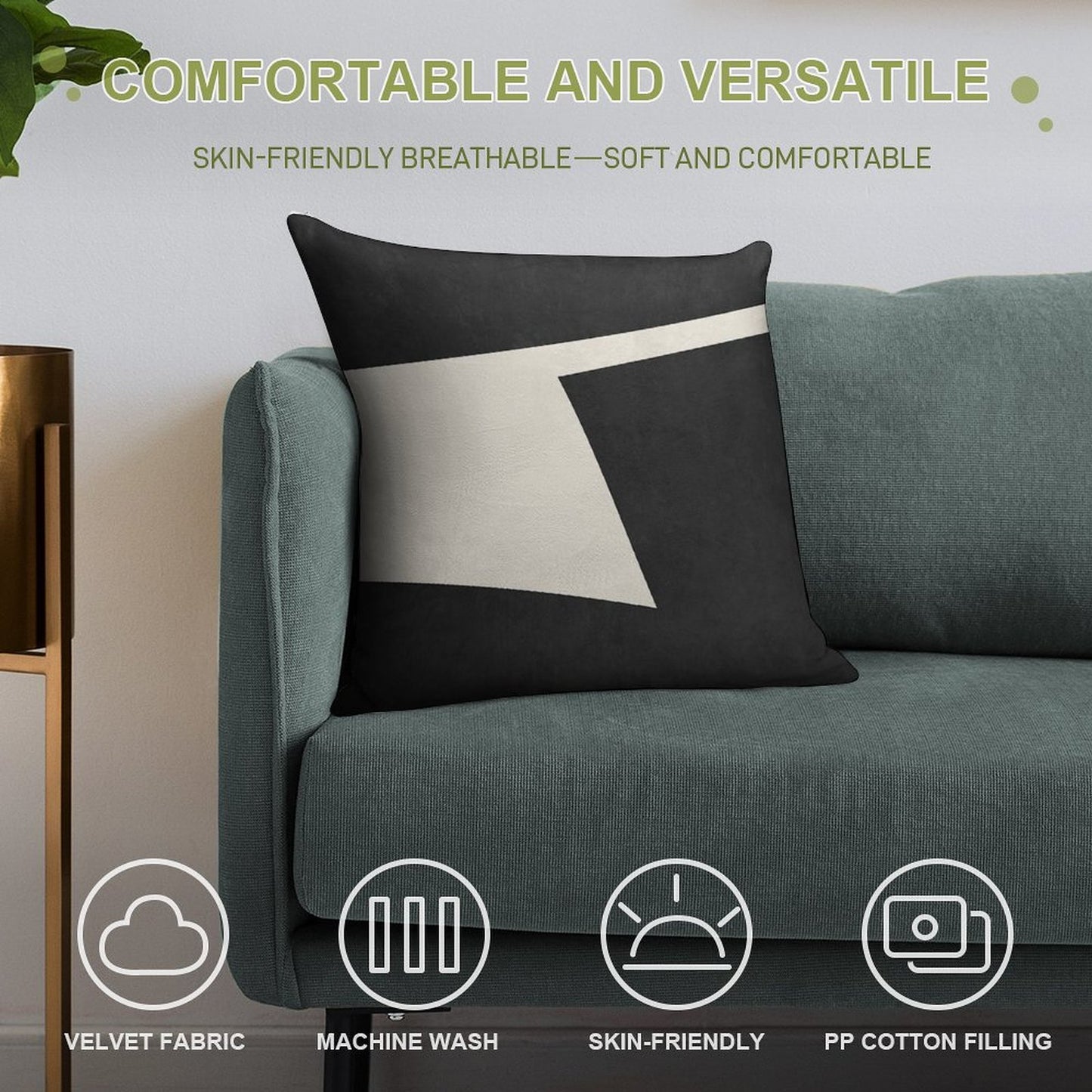 ABSTRACT SHAPES 02 Soft Skin-Friendly Throw Pillow