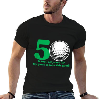 50 Year Old Golfer Golfing Quote Golf 50th Birthday  Heathered Texture T-Shirt
