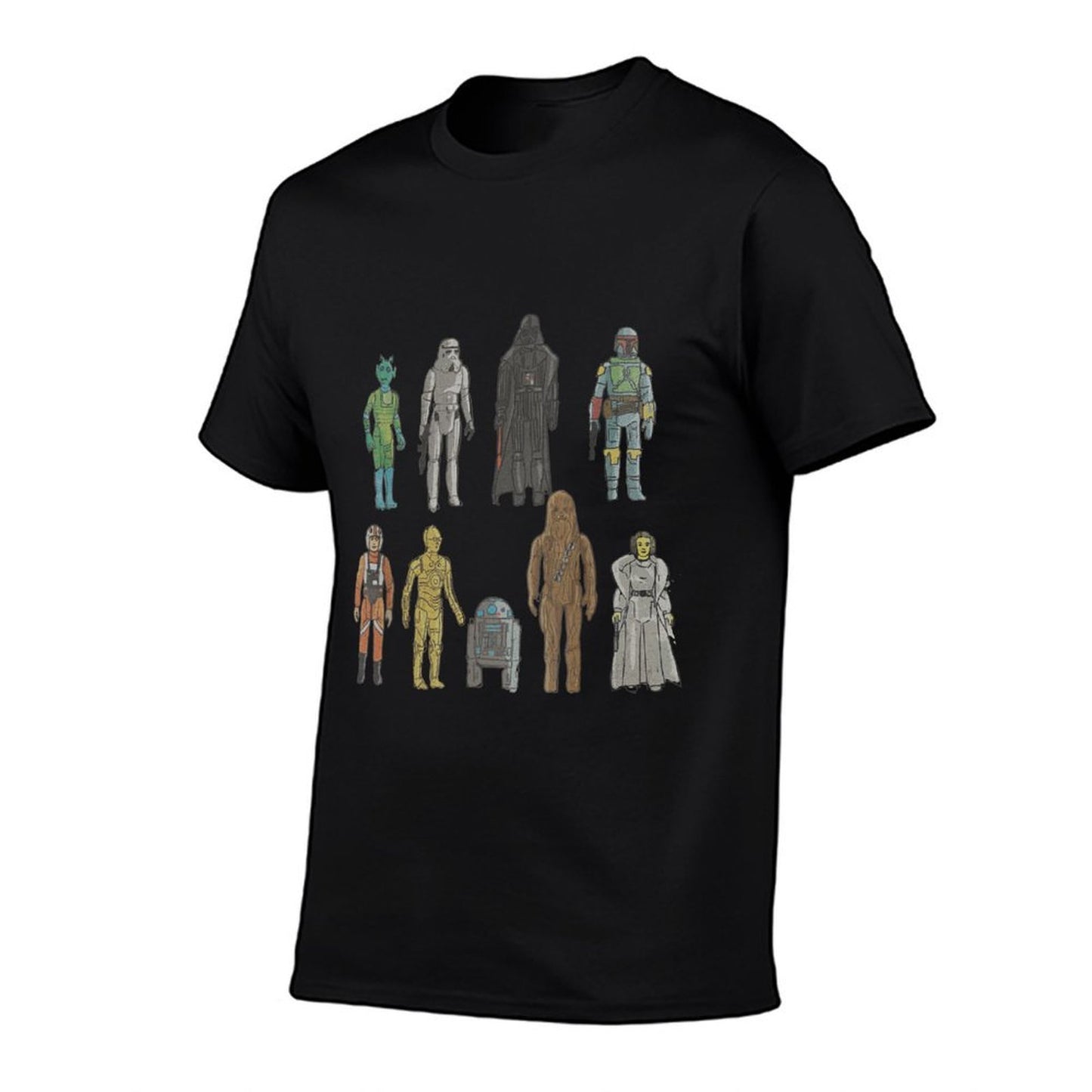 Star Wars Saga Vintage Action Figure Illustrations  Heathered Texture T-Shirt