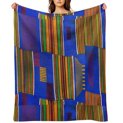 Kente Cloth Ghana West African Print Wrinkle-free Throw Blanket
