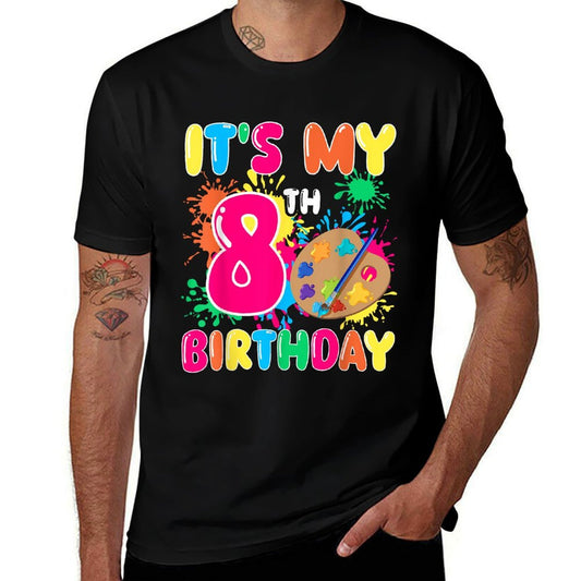 It's My 8th Birthday Painting Art 8 Year Old Bday Artist  Moisture-wicking T-Shirt