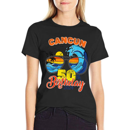 Girls Trip Cancun 2024 Womens Vacation Birthday 50th Squad  Soft T-Shirt