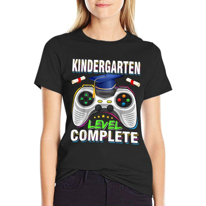 Kindergarten Level Complete Graduation Class 2024 Boys Gamer  Fade-proof Color T-Shirt