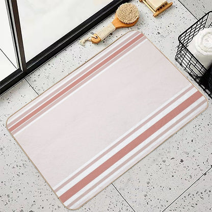 Line Art Neutral Peach  Fade-Resistant Bath Mat