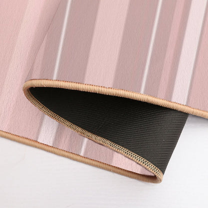 Rose Gold Slimming Effect Vertical Balanced Stripes Durable Bath Mat