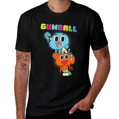 Cartoon Network The Amazing World of Gumball Gumball Spray Unisex-Adults Cat Modern Black Small  Classic T-Shirt