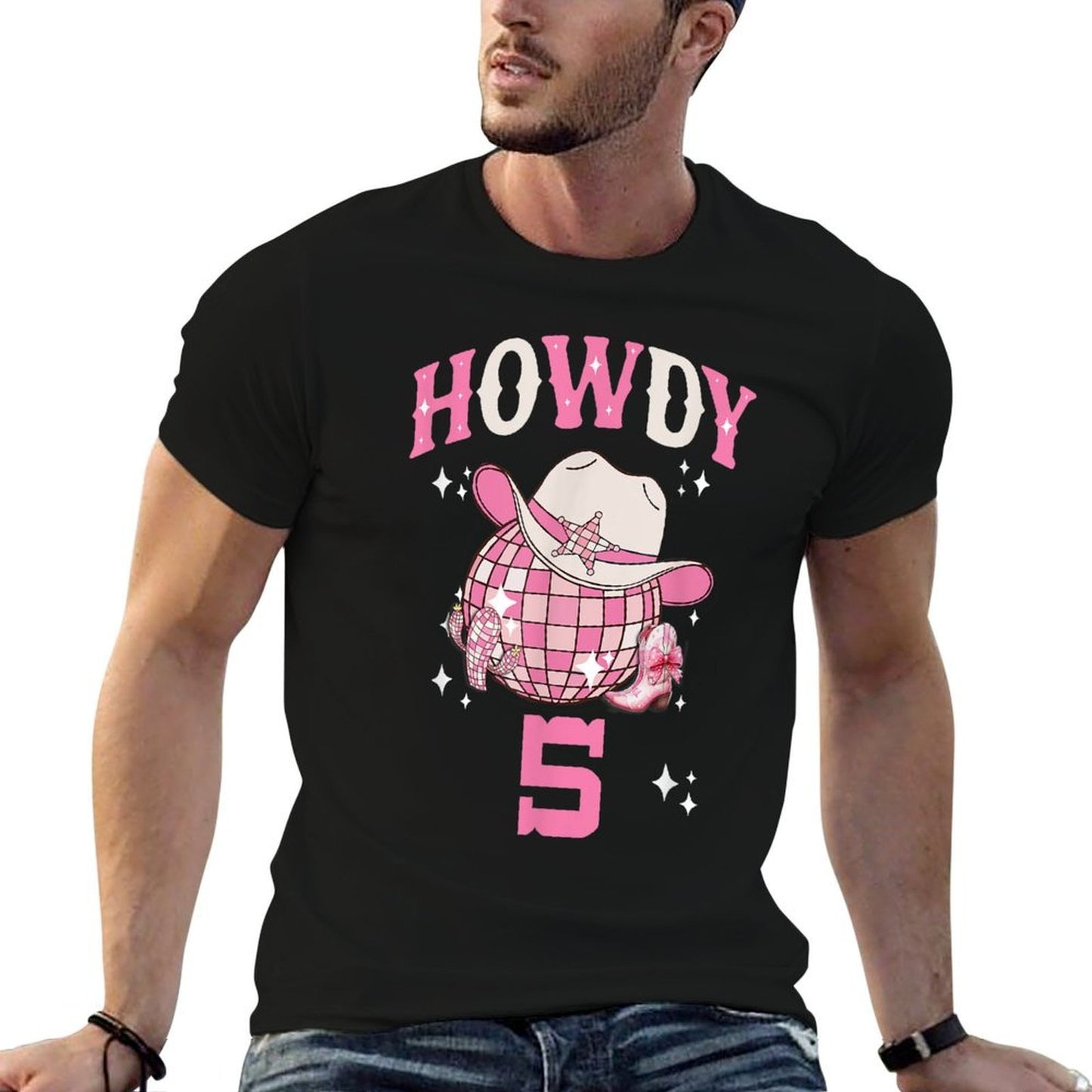 Howdy 5 Years Old Cowgirl 5th Birthday Western Girl  Odor-resistant T-Shirt