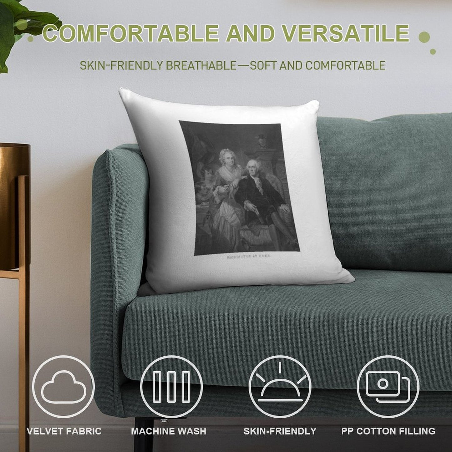 Washington At Home Soft Fade-Resistant Throw Pillow