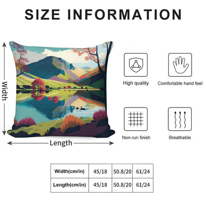 Vibrant Landscape of The Lake District Soft Anti-Pilling Throw Pillow
