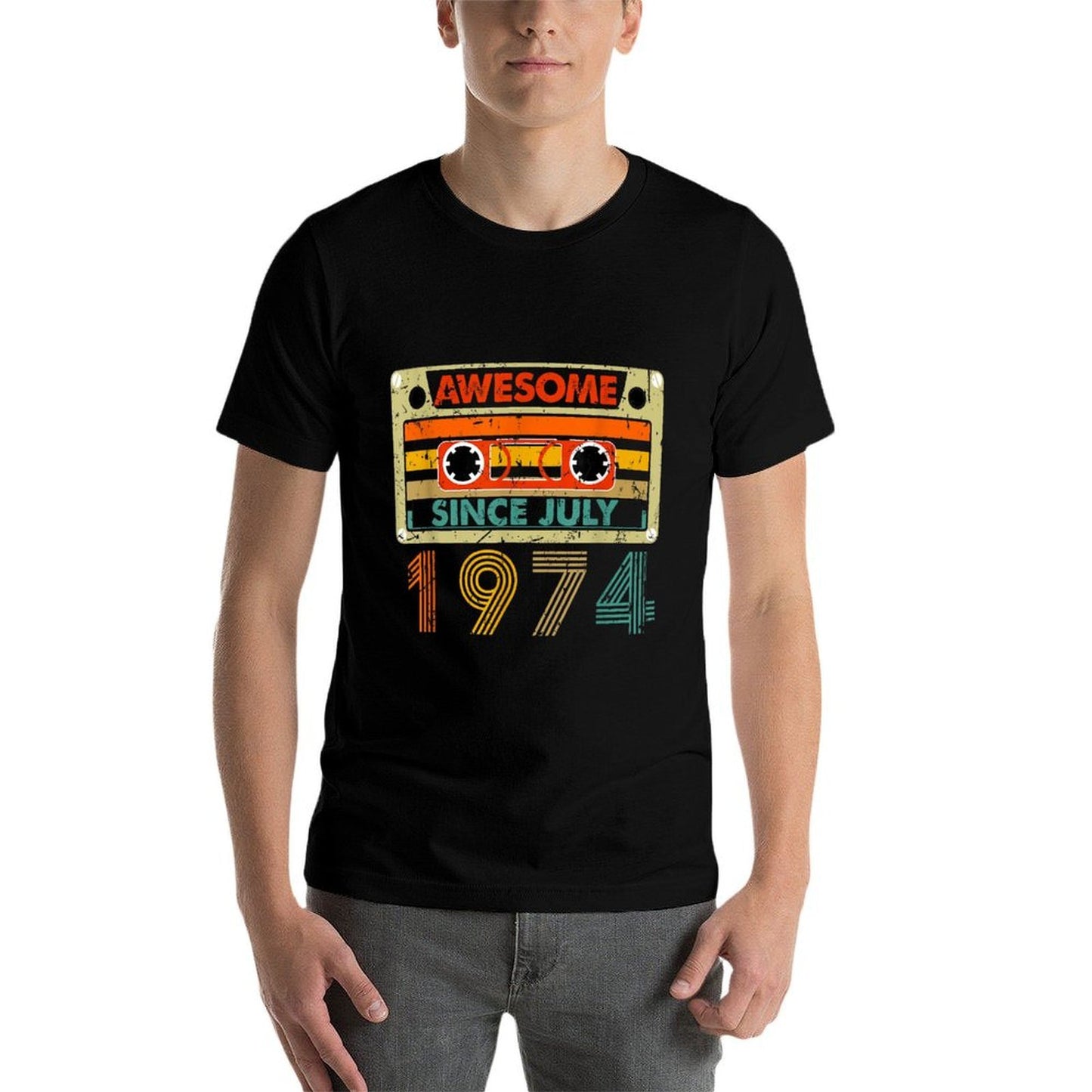 Awesome Since July 1974 50 Years Old 50th Birthday  Oversized Silhouette T-Shirt