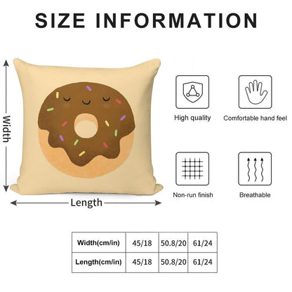 Sleepy Chocolate Donut Soft Ultra-Soft Texture Throw Pillow