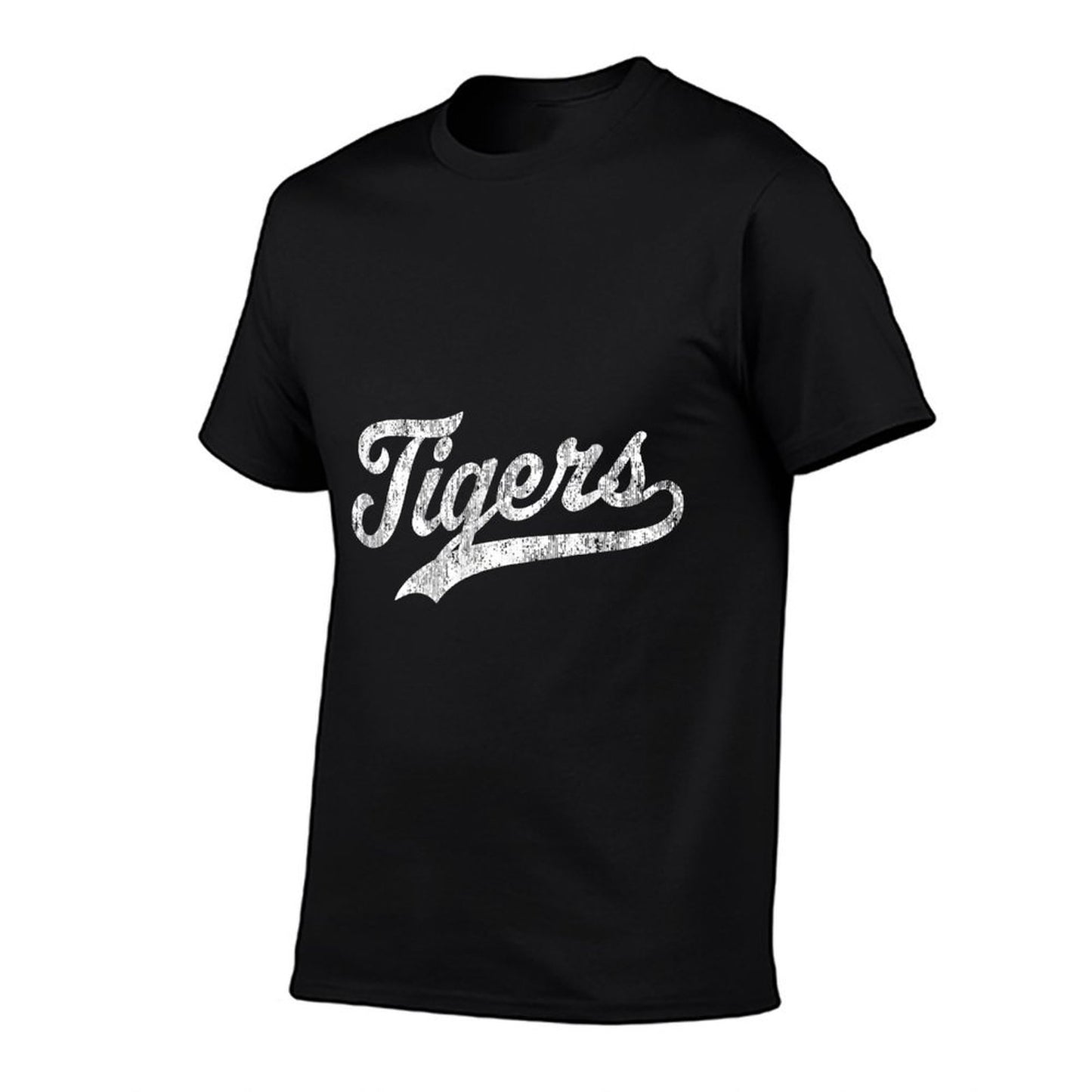 Tigers Mascot T Vintage Sports Name Design Ribbed Collar T-Shirt
