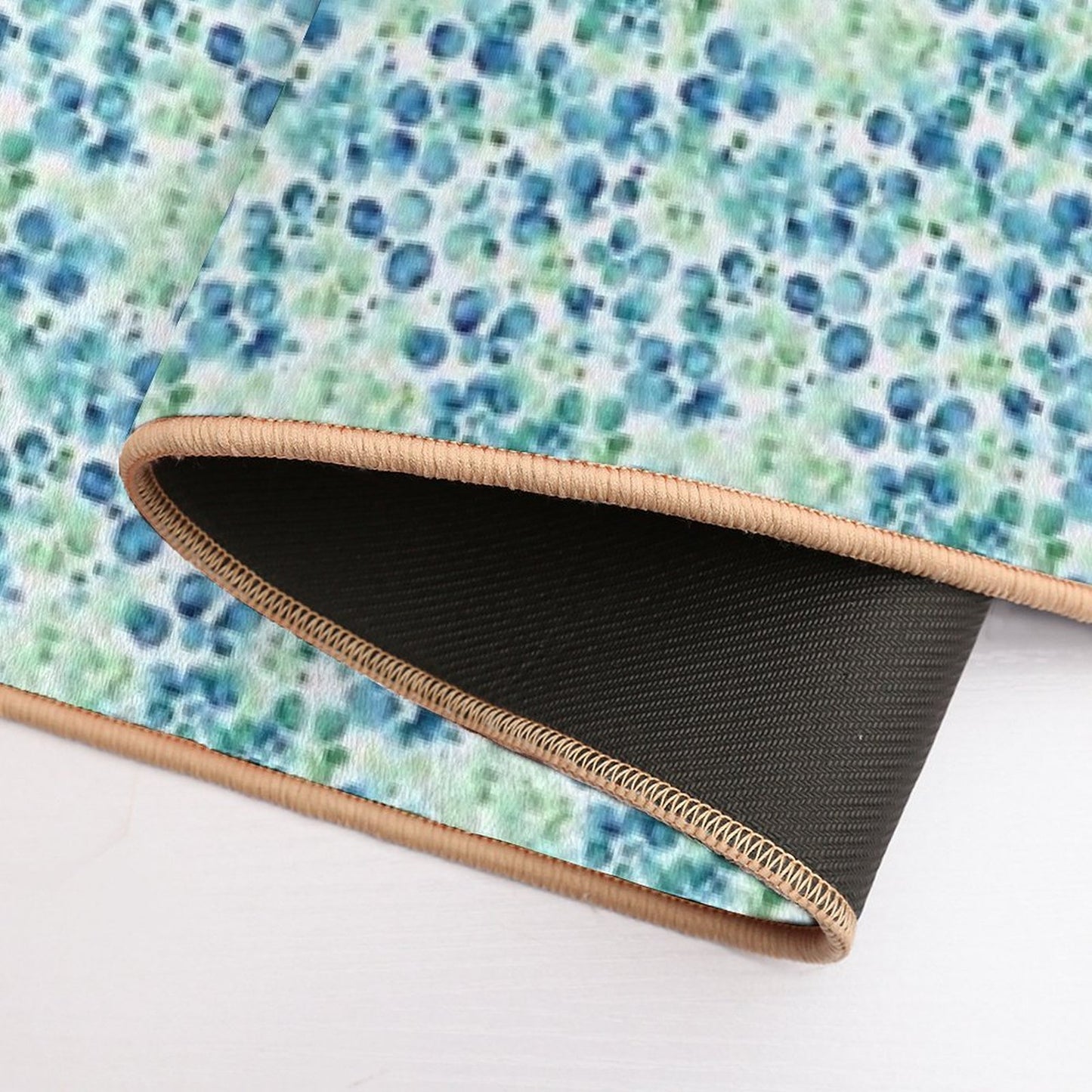 Blue & Green Watercolor Drops Pattern  Dirt-Trapping Bath Mat