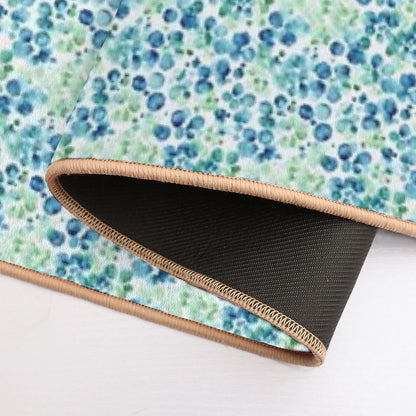 Blue & Green Watercolor Drops Pattern  Dirt-Trapping Bath Mat
