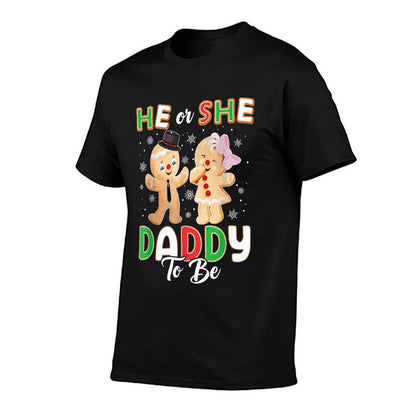 Gingerbread He Or She Daddy To Be Christmas Gender Reveal  Breathable T-Shirt