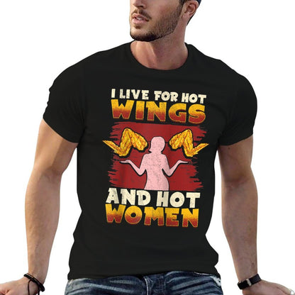 LOVE CHICKEN WINGS Shirt for Men LIVE 4 HOT WINGS HOT WOMEN Raglan Baseball  Stretchy T-Shirt