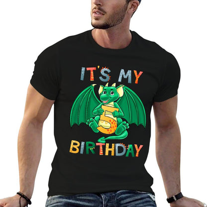 Kids It's My 5th Birthday Dragon 5 Birthday 5 Year Old Boy  Stretchy T-Shirt
