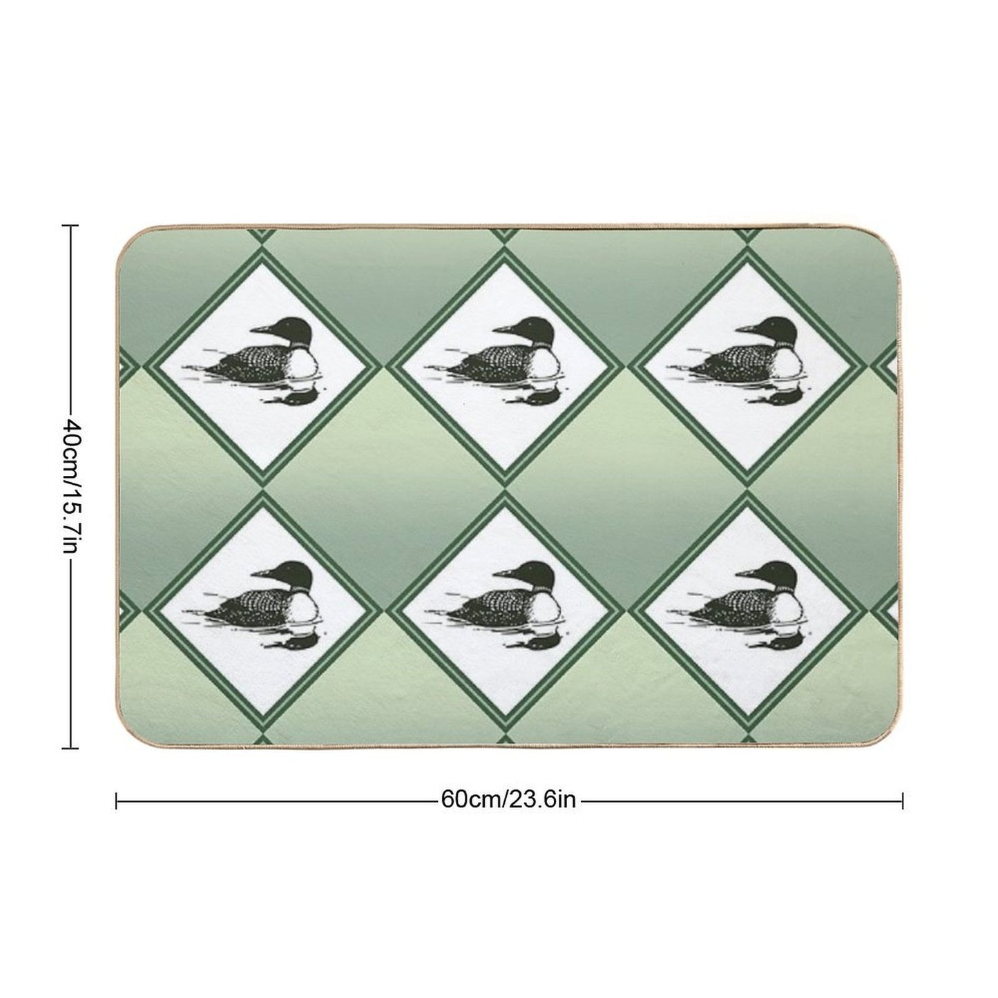 Sage Loon Diamond Pattern  Versatile Bath Mat