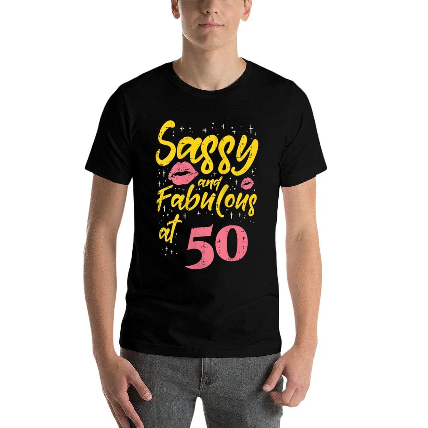 Womens Sassy Fabulous 50 Fifty Years Old 50th Birthday Gift Women  Lightweight T-Shirt