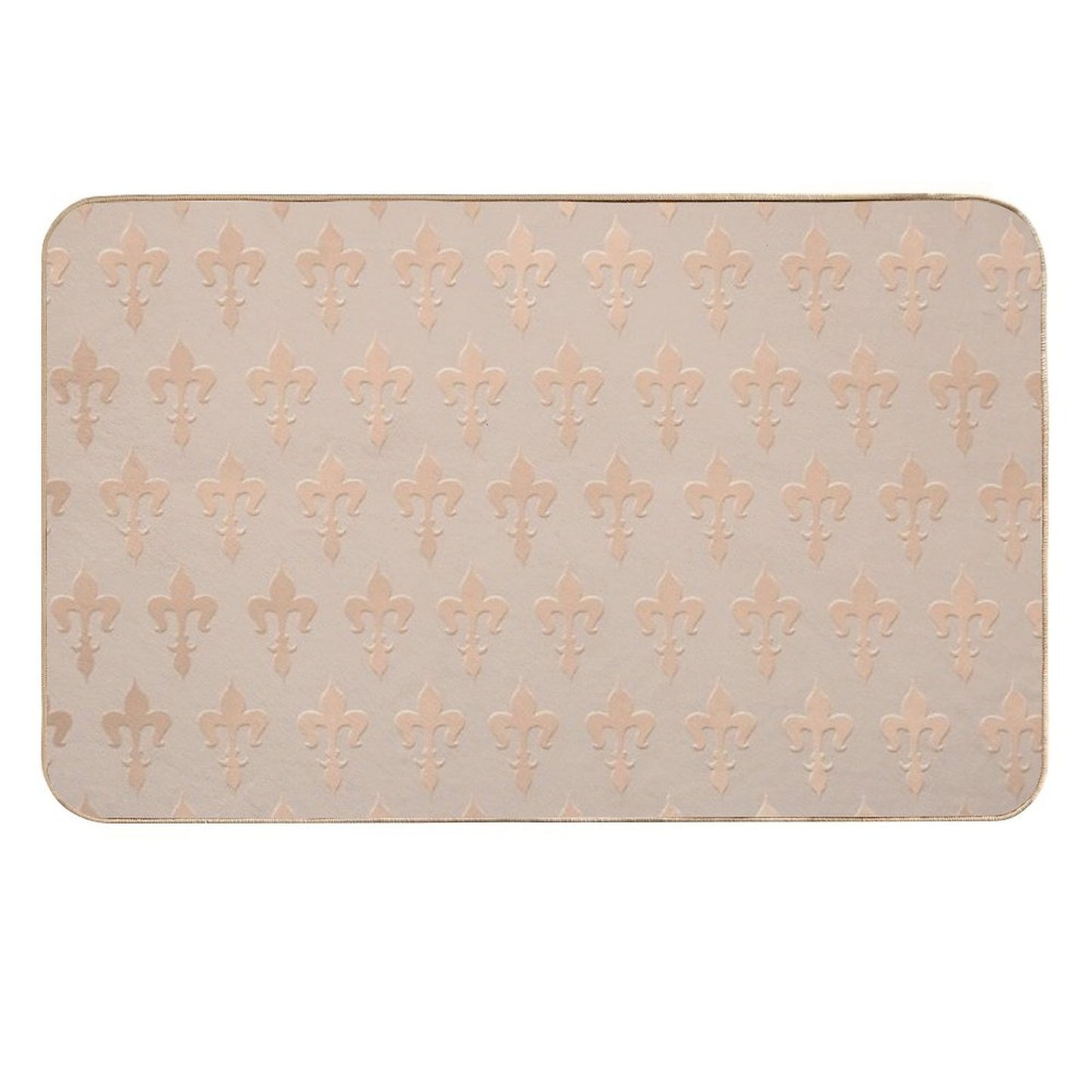 Rose Gold French Royal Lily Pattern  Non-Slip Bath Mat