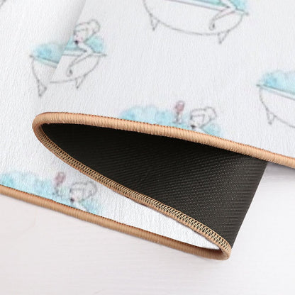 Bath Time And A Glass of Wine  Dirt-Trapping Bath Mat