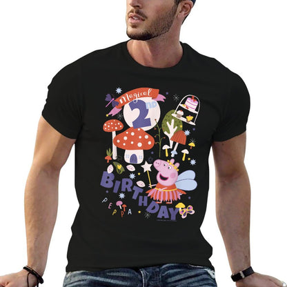 Peppa Pig Magical 2nd Birthday  Rolled Sleeves T-Shirt