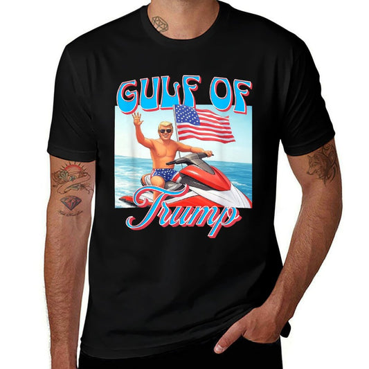 Gulf Of Trump America Flag Beach Lake Ocean Vacation Summer Soft T-Shirt