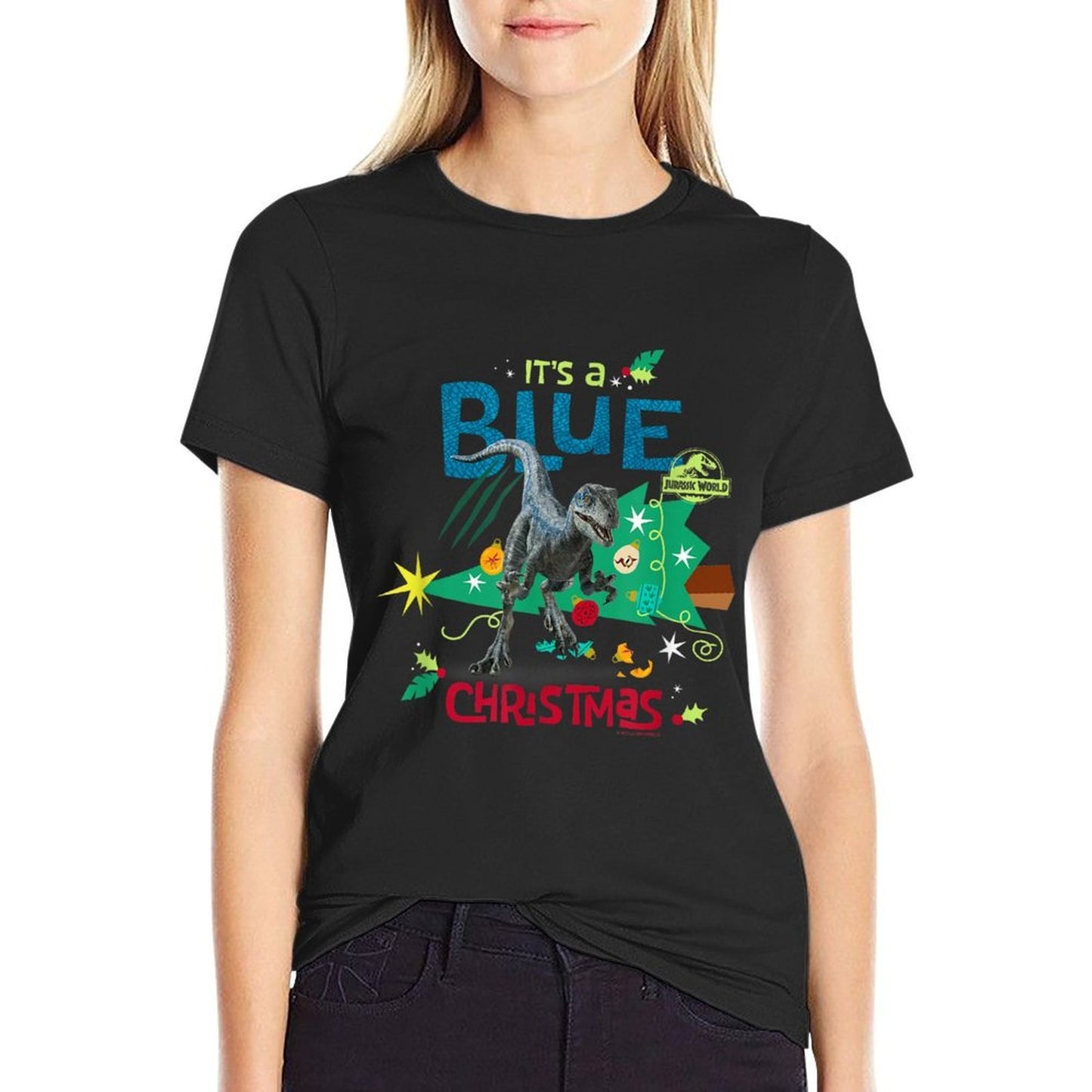 Jurassic World Blue Christmas With Blue The Raptor  Vintage-inspired T-Shirt